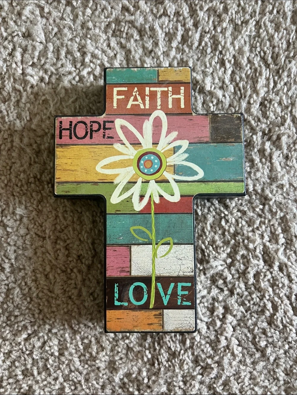 Multicolor Decorative Wood Cross